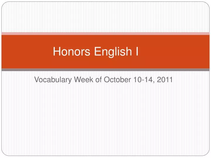honors english i