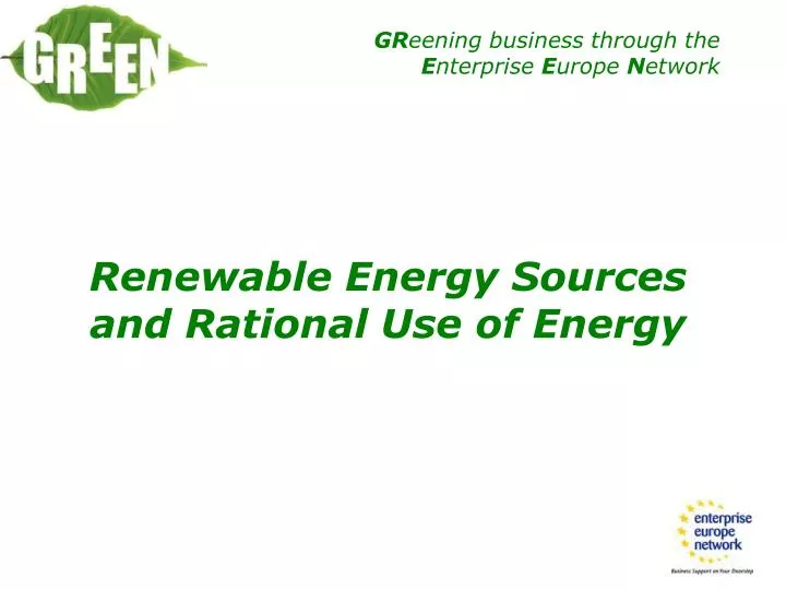 renewable energy sources and rational use of energy