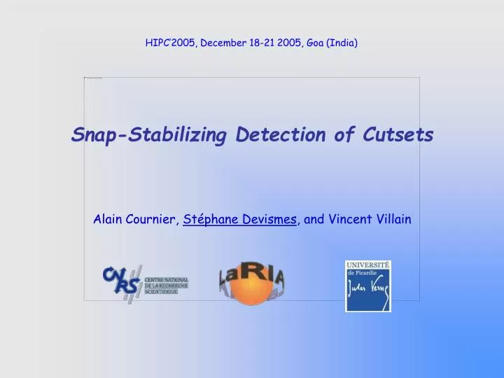 snap stabilizing detection of cutsets