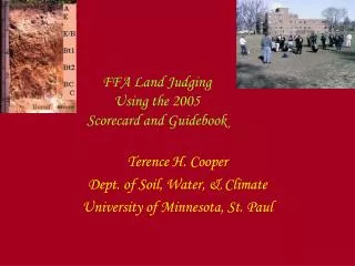 FFA Land Judging Using the 2005 Scorecard and Guidebook
