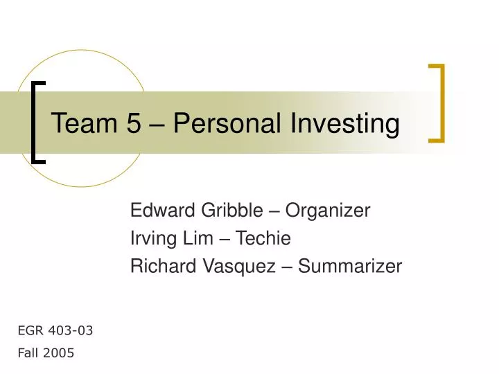 team 5 personal investing