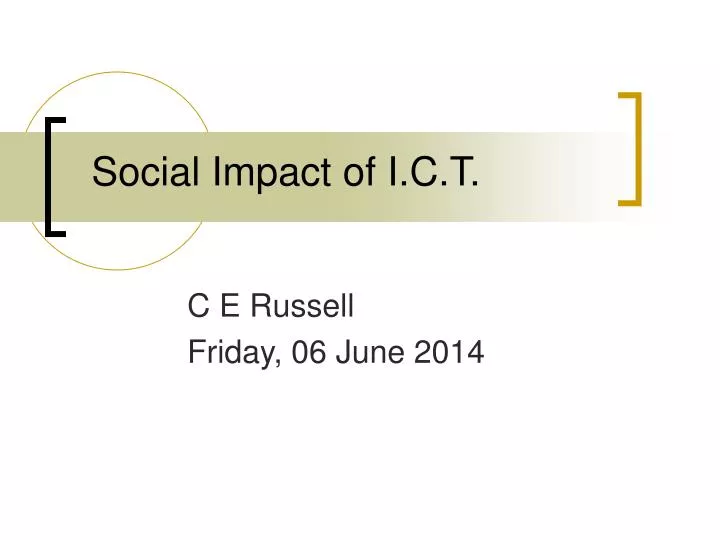 social impact of i c t