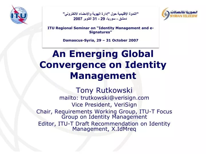 an emerging global convergence on identity management