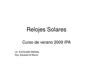 Relojes Solares