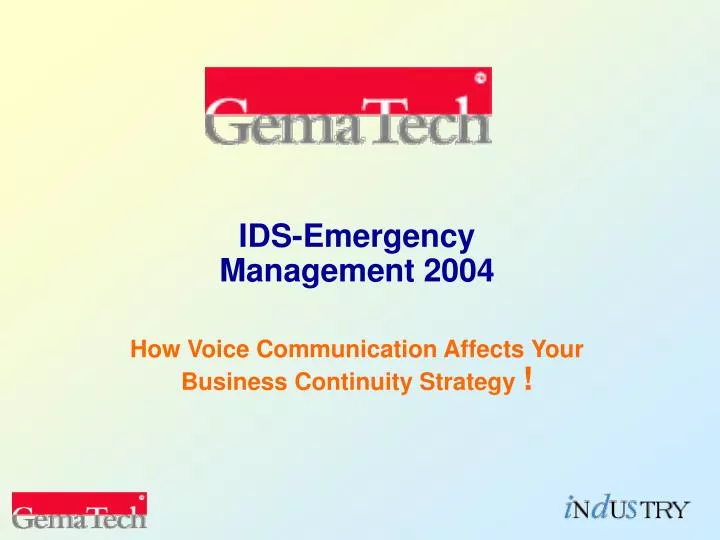 ids emergency management 2004 how voice communication affects your business continuity strategy