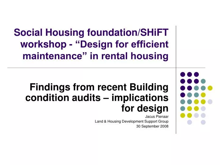 social housing foundation shift workshop design for efficient maintenance in rental housing