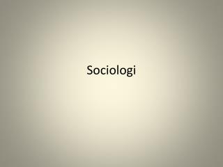 Sociologi