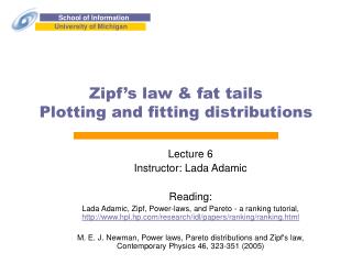 Zipf’s law &amp; fat tails Plotting and fitting distributions