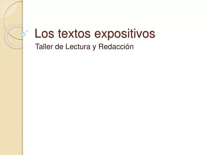 los textos expositivos