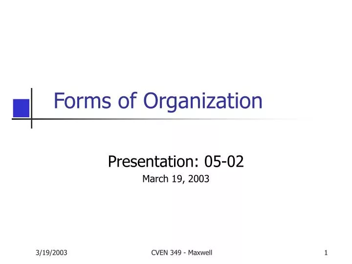forms of organization