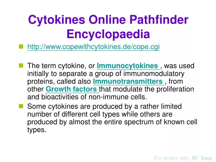 cytokines online pathfinder encyclopaedia