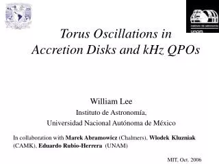 Torus Oscillations in Accretion Disks and kHz QPOs
