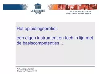 het opleidingsprofiel
