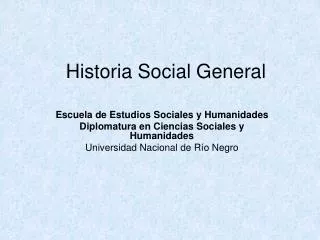 Historia Social General