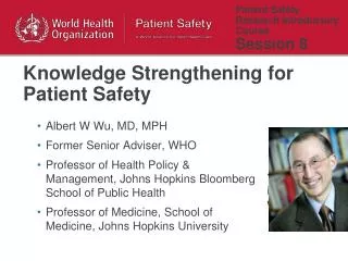 Patient Safety Research Introductory Course Session 8