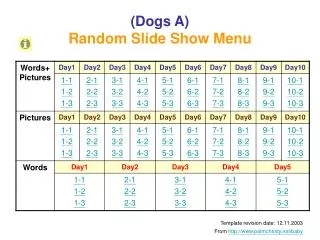 (Dogs A) Random Slide Show Menu