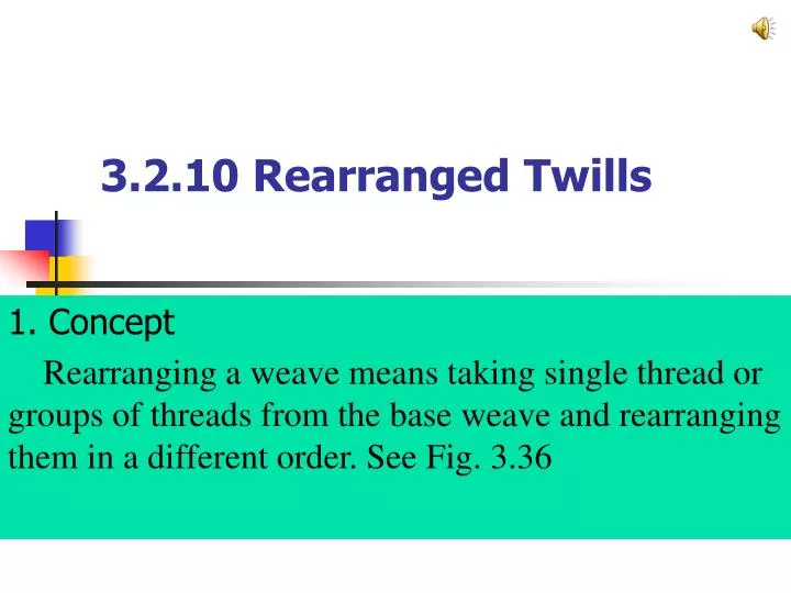 3 2 10 rearranged twills