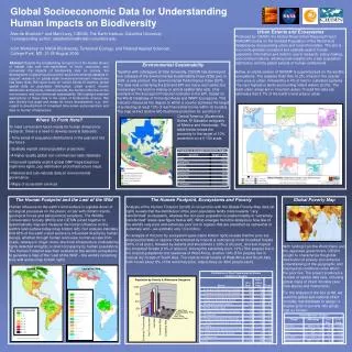 Global Socioeconomic Data for Understanding Human Impacts on Biodiversity