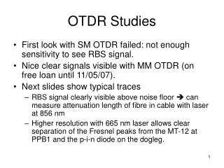 OTDR Studies