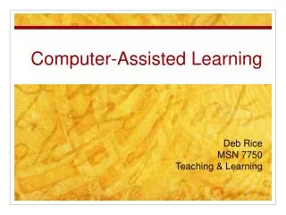 Computer-Assisted Learning