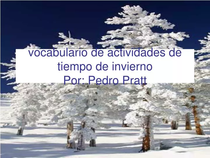 vocabulario de actividades de tiempo de invierno por pedro pratt