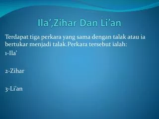 ila zihar dan li an