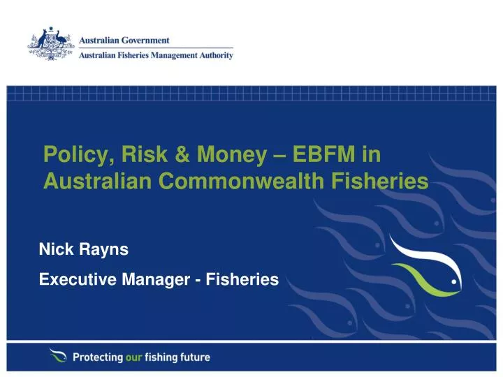 policy risk money ebfm in australian commonwealth fisheries
