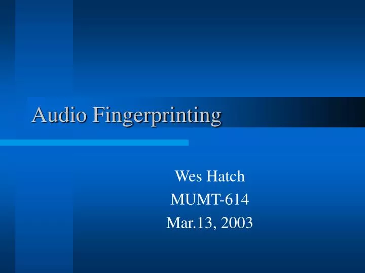 audio fingerprinting