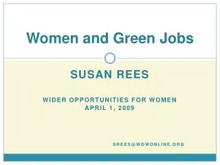 Women and Green Jobs