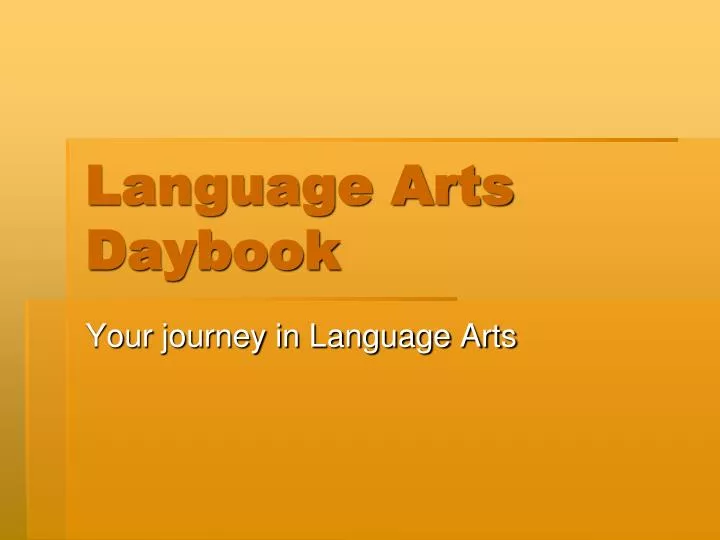 language arts daybook