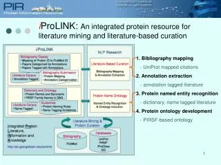i ProLINK: An integrated protein resource for literature mining and literature-based curation