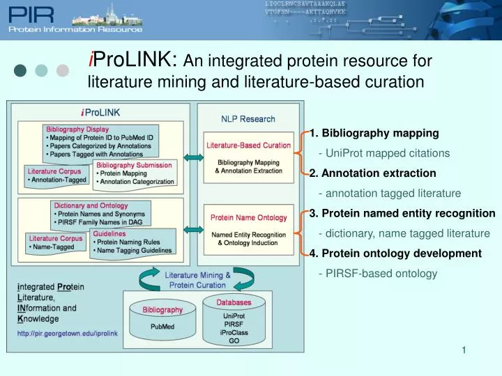 i prolink an integrated protein resource for literature mining and literature based curation