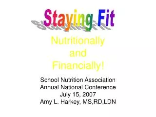 Nutritionally and Financially!