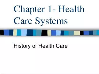 Chapter 1- Health Care Systems