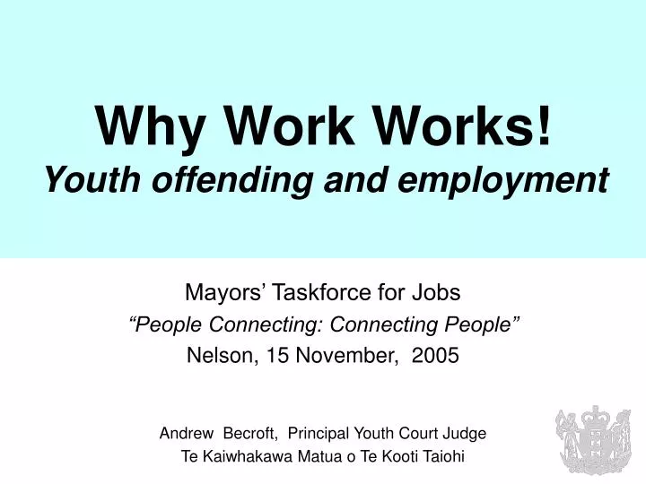 why work works youth offending and employment