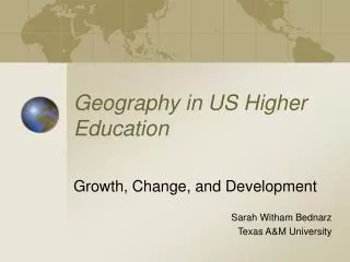 Geography in US Higher Education