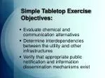 Simple Tabletop Exercise Objectives: - slide 1