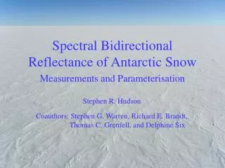 Spectral Bidirectional Reflectance of Antarctic Snow