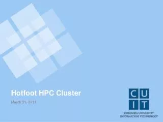 Hotfoot HPC Cluster