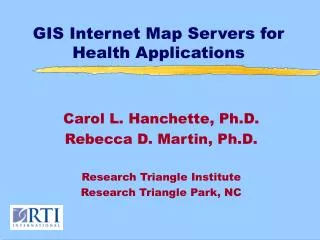 GIS Internet Map Servers for Health Applications