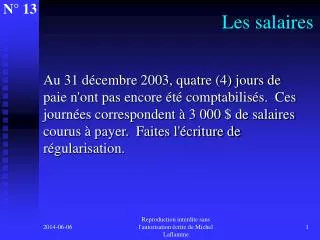 les salaires