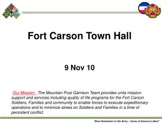 Fort Carson Town Hall 9 Nov 10