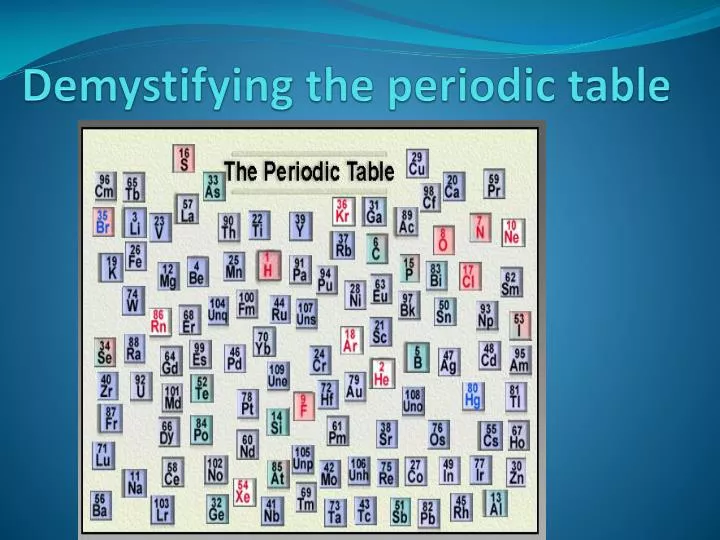 demystifying the periodic table