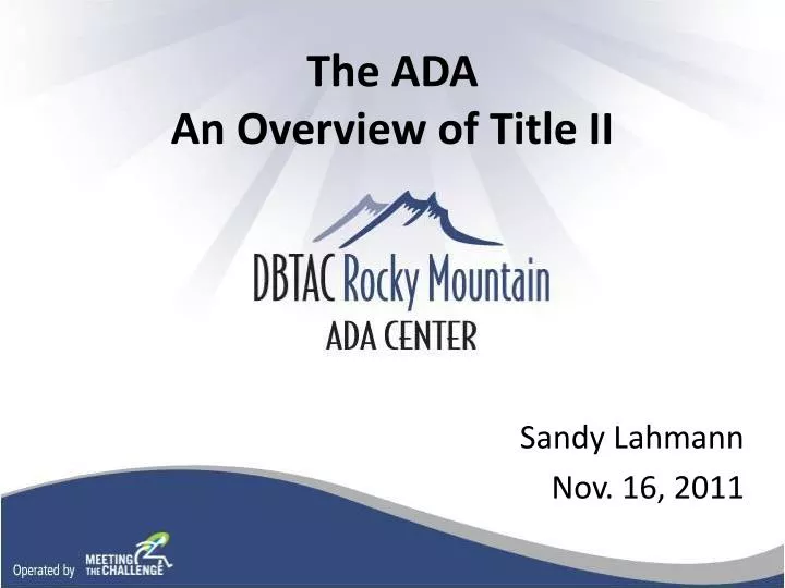 the ada an overview of title ii