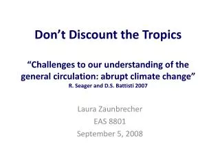 Laura Zaunbrecher EAS 8801 September 5, 2008
