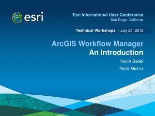 ArcGIS Workflow Manager An Introduction