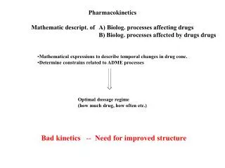 Mathematic descript. of 	A) Biolog. processes affecting drugs 				B) Biolog. processes affected by drugs drugs