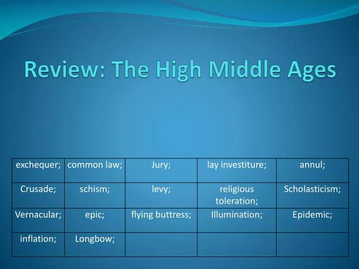 review the high middle ages