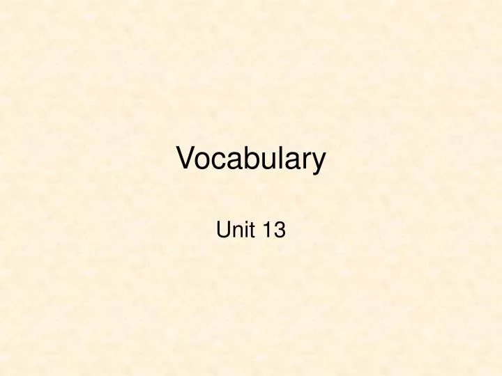 vocabulary