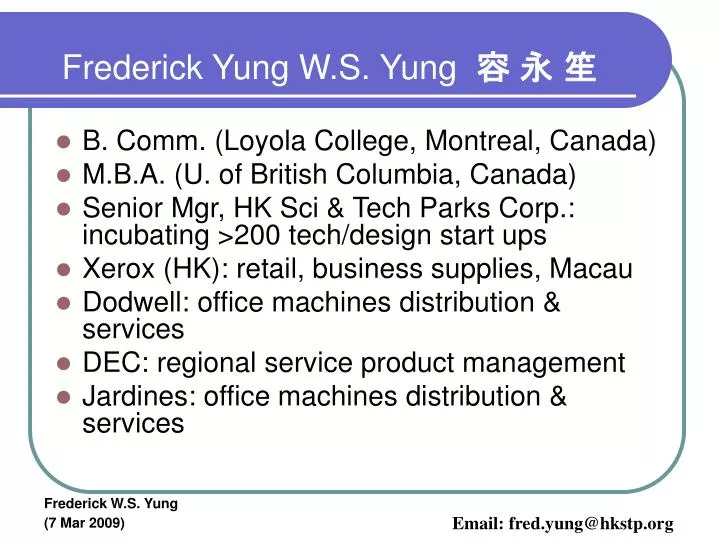 frederick yung w s yung
